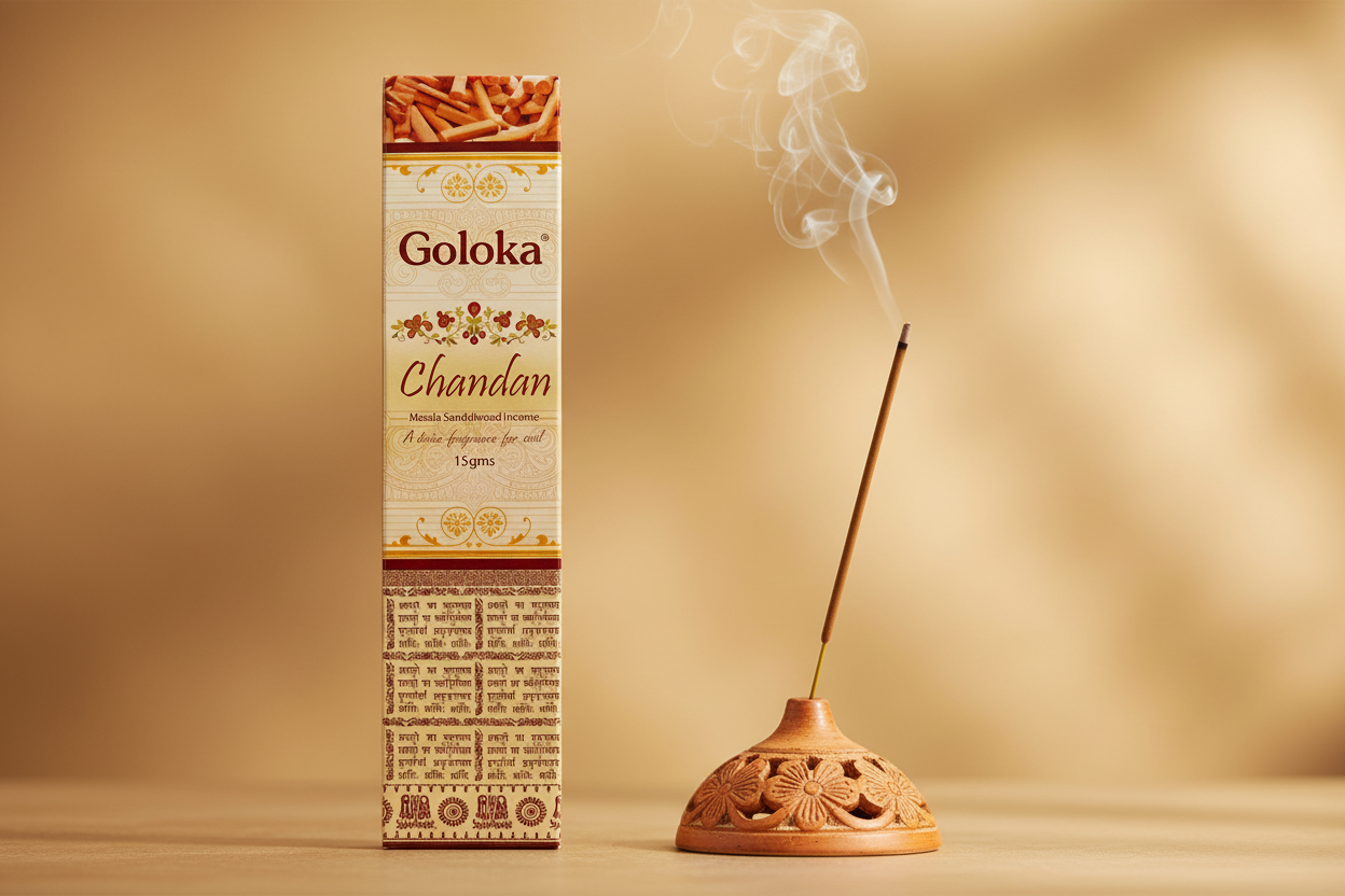 Goloka Chandan con portainciensos
