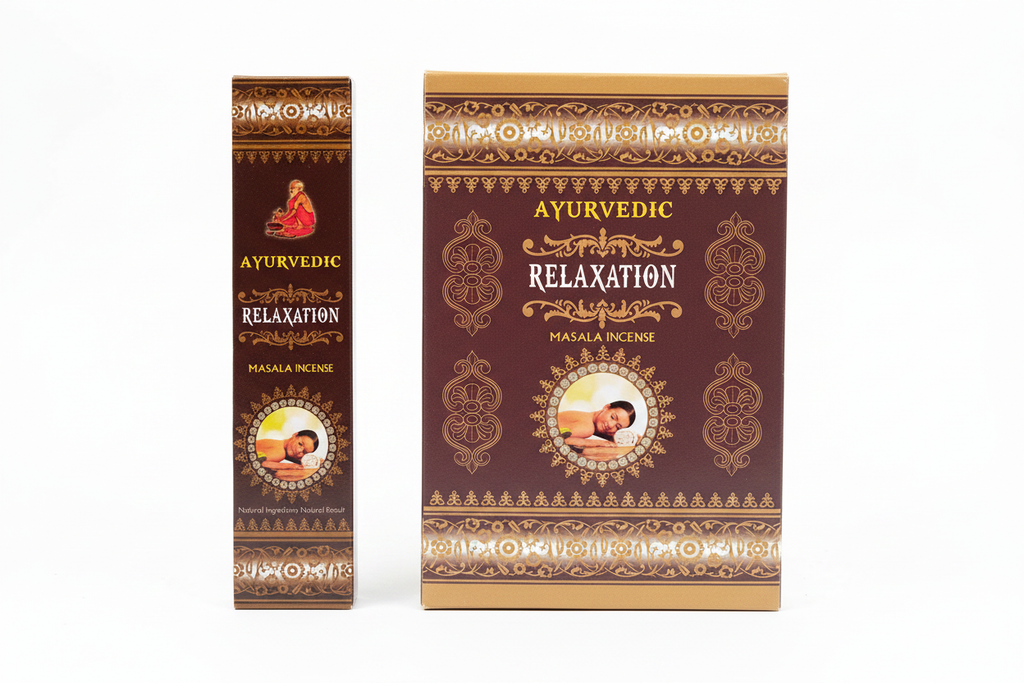 Incienso Ayurvedic Relaxation — caja pequeña y grande