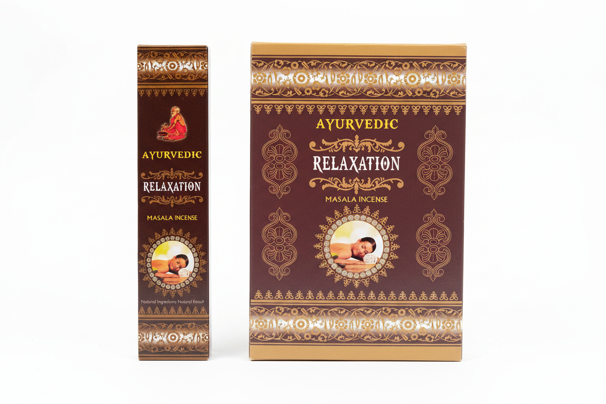 Incienso Ayurvedic Relaxation — caja pequeña y grande