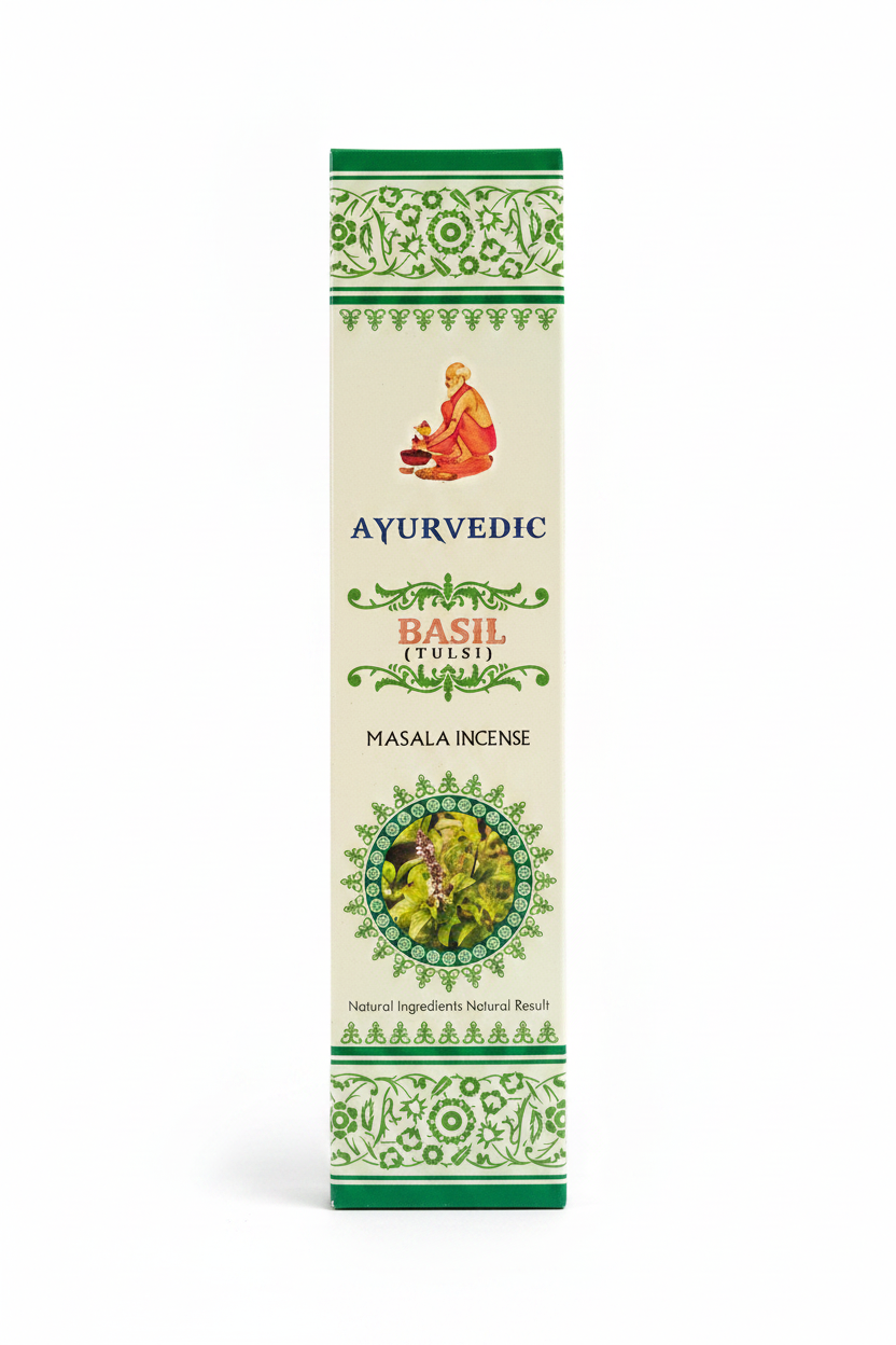 Incienso Ayurvedic Basil Tulsi fondo limpio