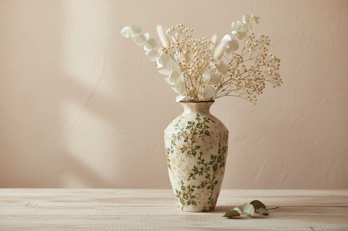 Jarrón Cerámica Floral
