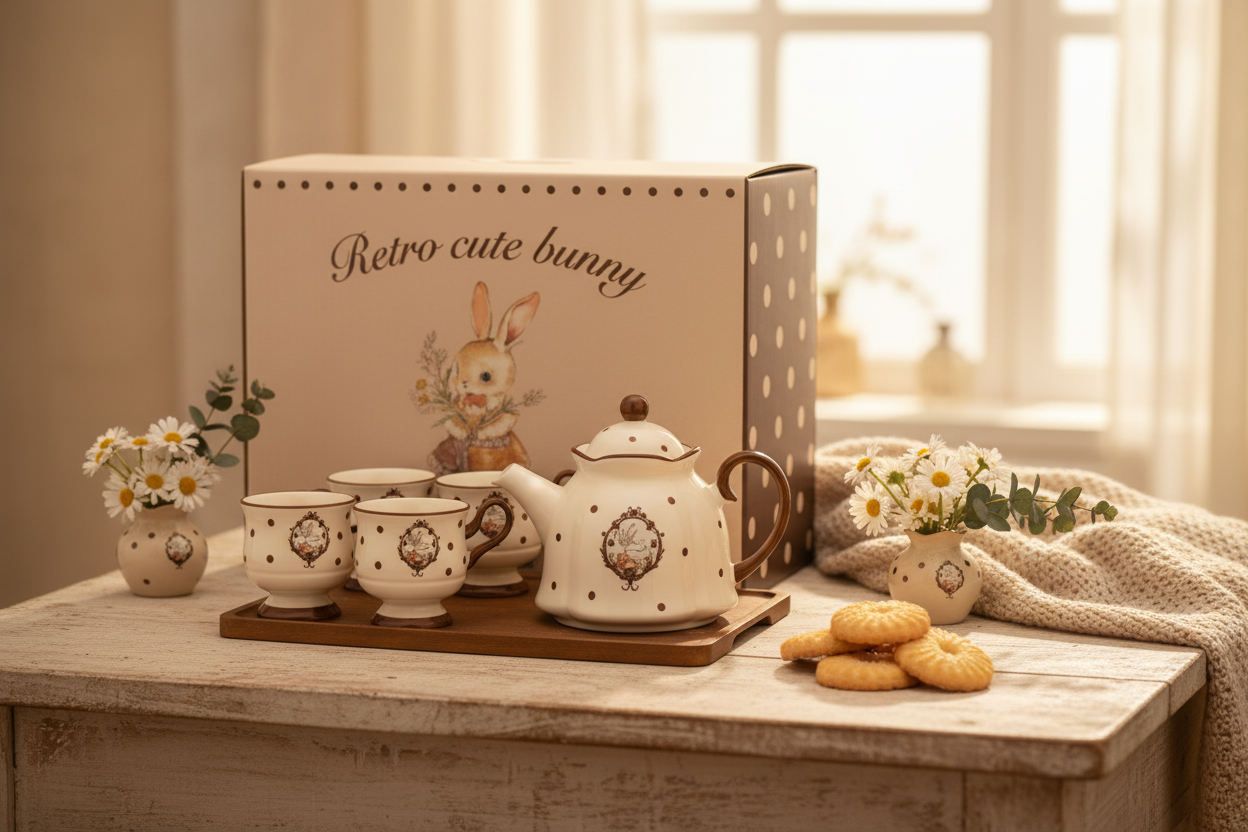 Set de Té Vintage Conejitos mejorado